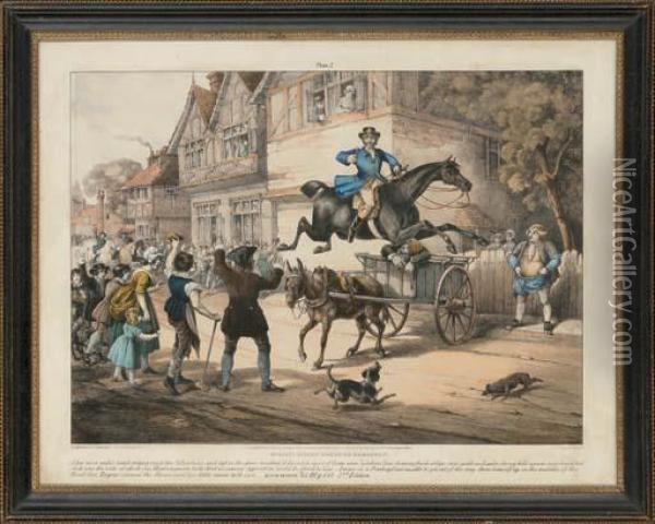 Life Of Dick Turpin: Capture And Death Of King, Flight Of Turpin Oil Painting - Edward Hull