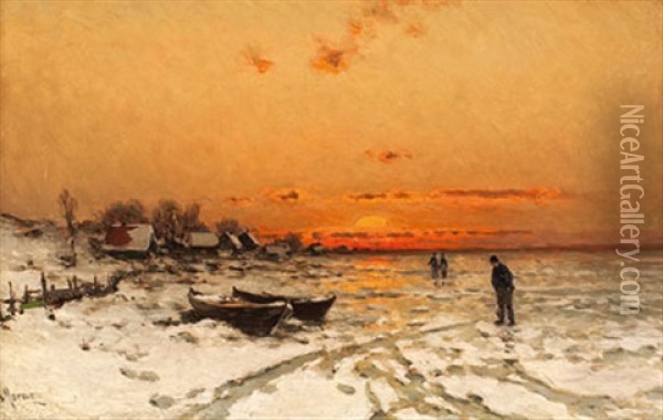 Sonnenuntergang Im Winter Oil Painting - Walter Moras
