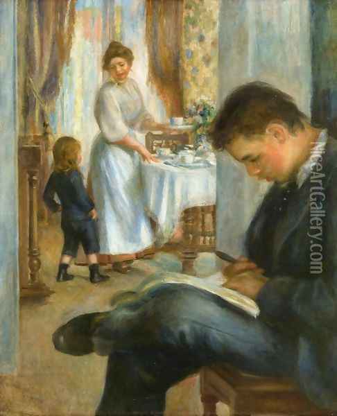 Breakfast At Berneval Oil Painting - Pierre Auguste Renoir