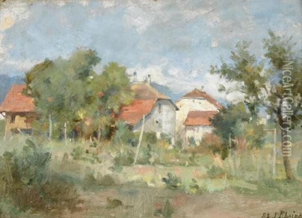 Sommerliche Landschaft Mit Bauernhausern Oil Painting - Louis Rheiner