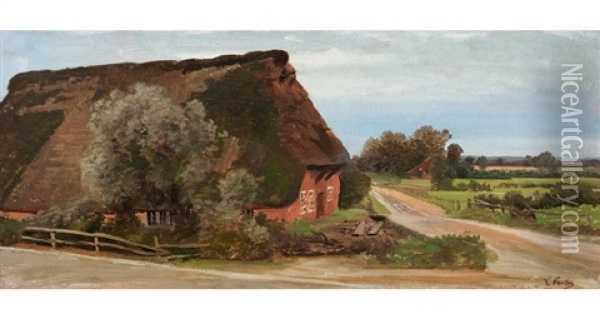 Norddeutsches Gehoft Oil Painting - Johann Valentin Ruths
