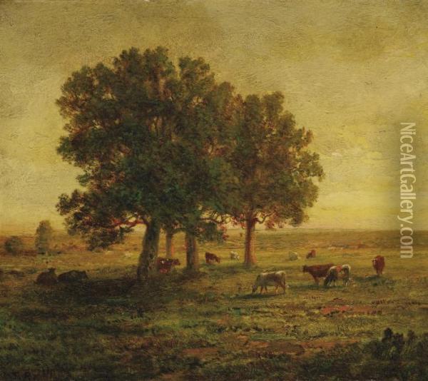 Vaches Sous Un Groupe De Chenes, Apremont Oil Painting - Theodore Rousseau
