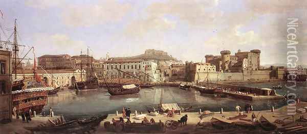 View of Naples 1700-10 Oil Painting - Caspar Andriaans Van Wittel