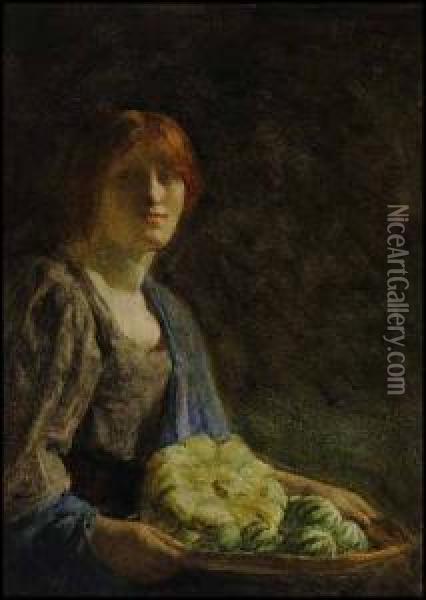 Portrait Of A Woman Oil Painting - Robert Anning Bell