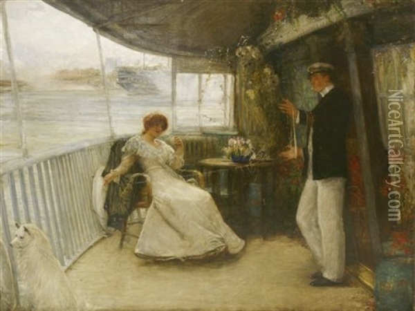 On The Bow Of The Gin Palace Oil Painting - William Bruce Ellis Ranken