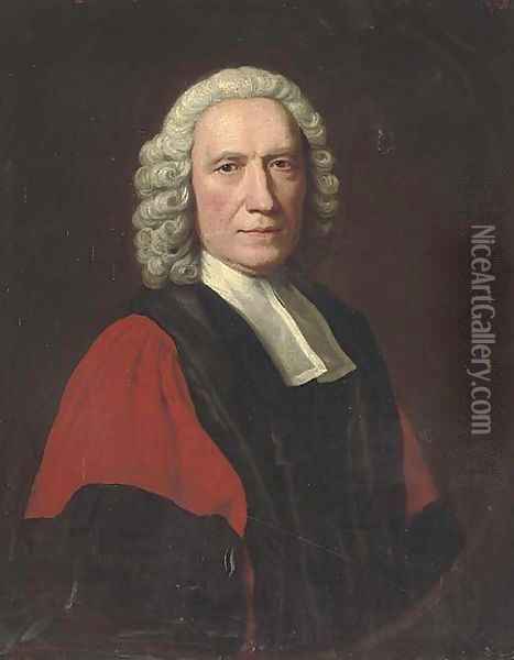 Portrait Of A Judge Oil Painting - English School