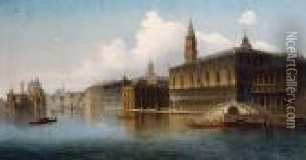 The Doge's Palace And The Waterfront In Venice Oil Painting - Karl Kaufmann
