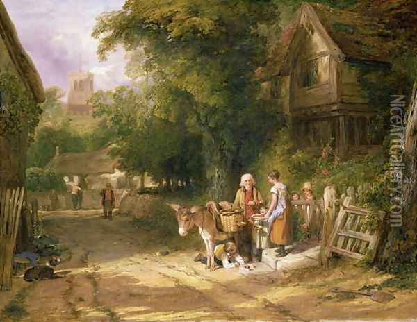 The Cherry Seller, 1824 Oil Painting - William Collins