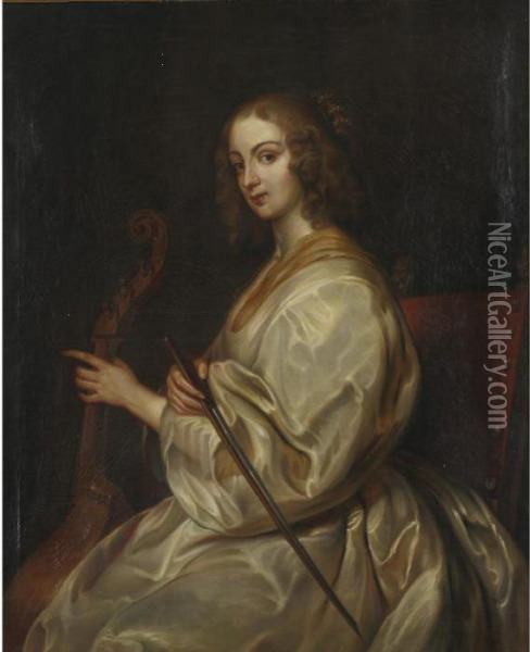 Portrait Of A Young Woman Musician Oil Painting - Sir Anthony Van Dyck