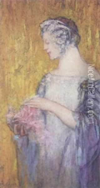 Femme Au Parfum Oil Painting - Pierre Amedee Marcel-Beronneau