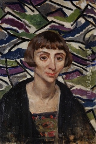 Woman With Short Hair Cut Oil Painting - Sarah Henrietta Purser