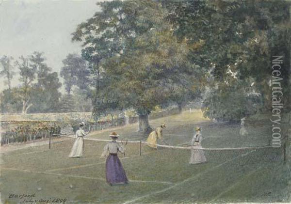 Ladies Doubles, Barford Oil Painting - Henry Clifford