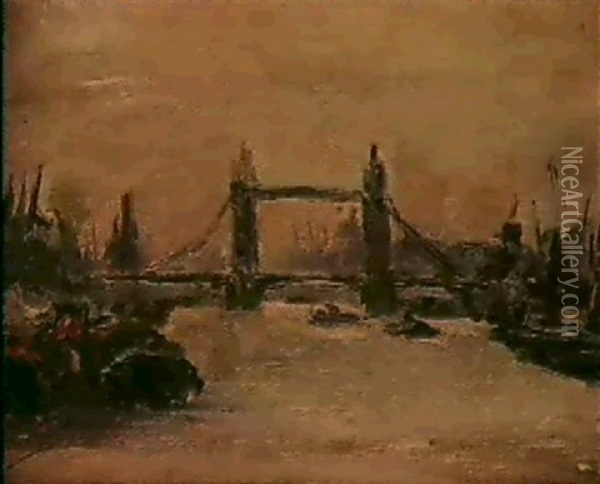 Tower Bridge Oil Painting - Carlos Lezcano Fernandez