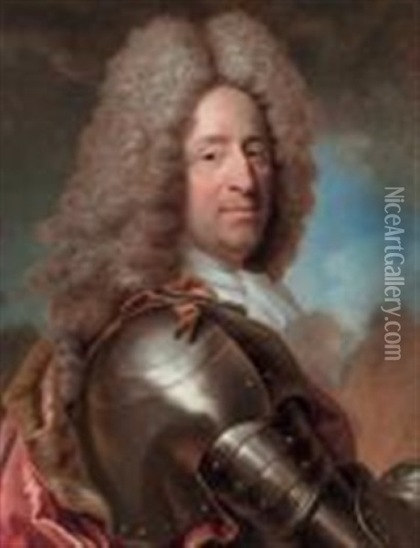 Portrait Du Prince Electeur De Baviere Maximilien-emmanuel Oil Painting - Joseph Vivien