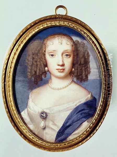 Duchess of Orleans, c.1665 Oil Painting - Samuel Cooper