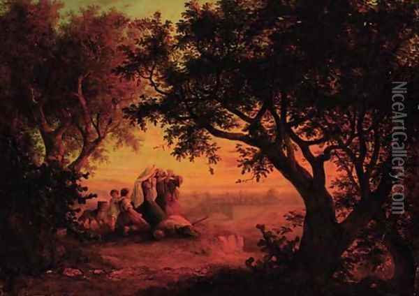 Pilgrims resting near Jerusalem Oil Painting - Friedrich-Otto Georgi
