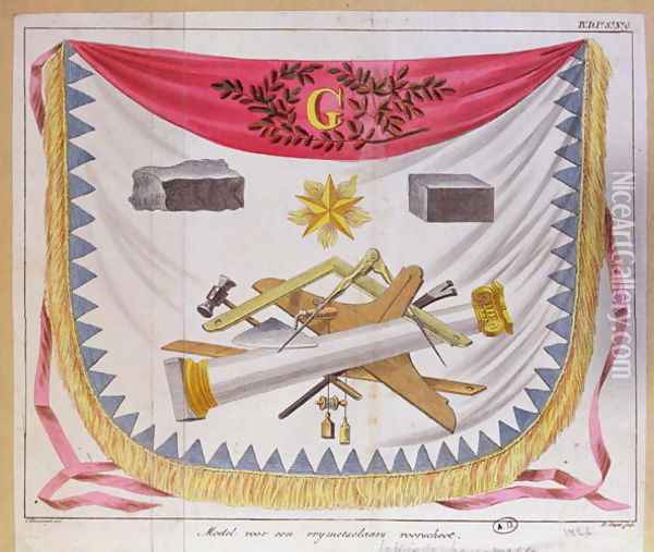 A masonic apron 1826 Oil Painting - Cornelis Borsteegh