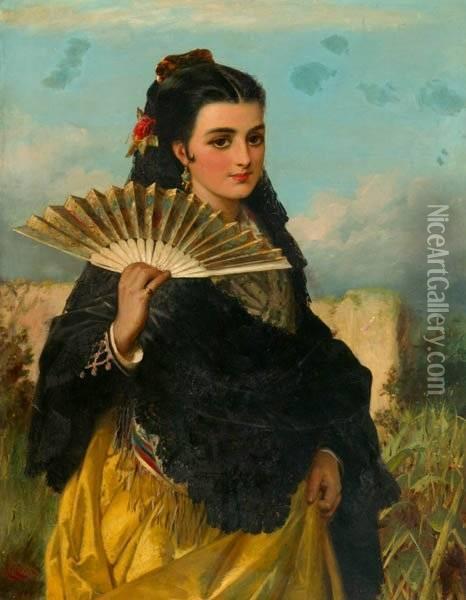 Spanish Woman Oil Painting - Robert Kemm