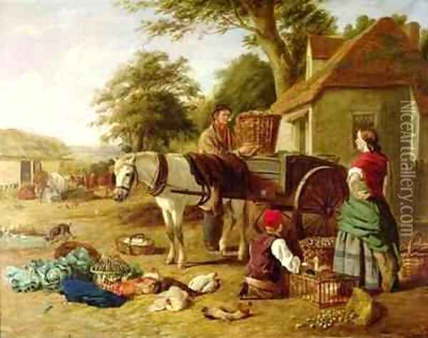 The Market Cart Oil Painting - Henry Charles Bryant