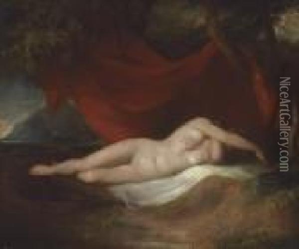A Reclining Female Nude Oil Painting - William Etty