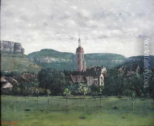Landscape with Church Oil Painting - Jean-Baptiste-Camille Corot