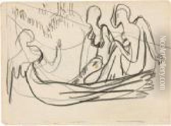 Akte Imwald Oil Painting - Ernst Ludwig Kirchner