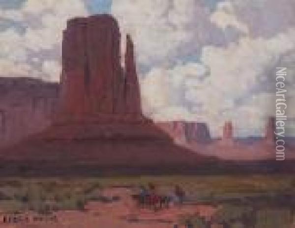 Riders In Canyon De Chelly National Monument Oil Painting - Edgar Alwin Payne