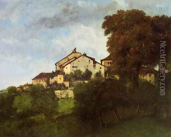 The Houses of the Chateau D'Ornans Oil Painting - Gustave Courbet