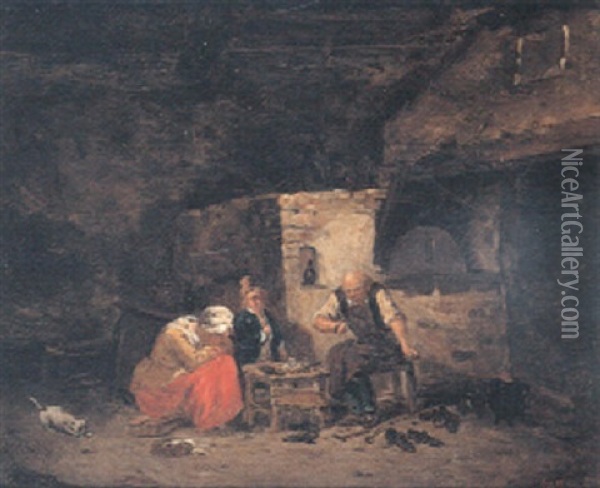 The Cobbler Oil Painting - Nicolas Louis Albert de LaRiva