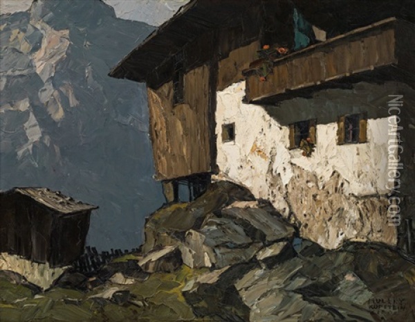 Bauernhaus (kufstein) Oil Painting - Oskar Mulley