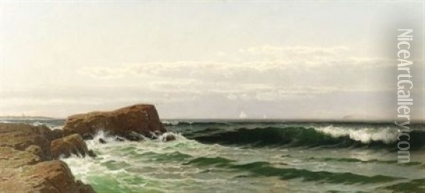 Marine Scene (off Bailey's Island, Maine?) Oil Painting - Alfred Thompson Bricher