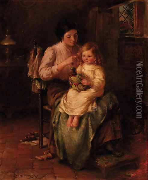 Preparing for bed Oil Painting - William Kay Blacklock