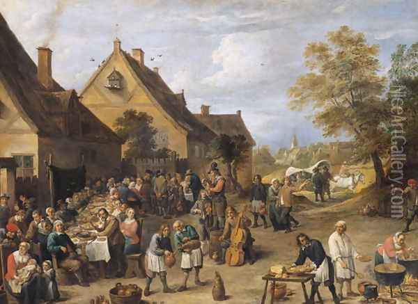 Country Banquet Oil Painting - David The Younger Teniers