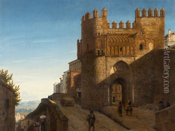 Toledo, Puerta Del Sol Oil Painting - Heinrich Hansen