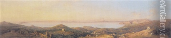 A View Of The Bay Of Naples Oil Painting - Giacinto Gigante