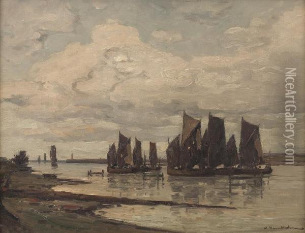 Paar Marine-sujets Oil Painting - Wilhelm Hambutchen