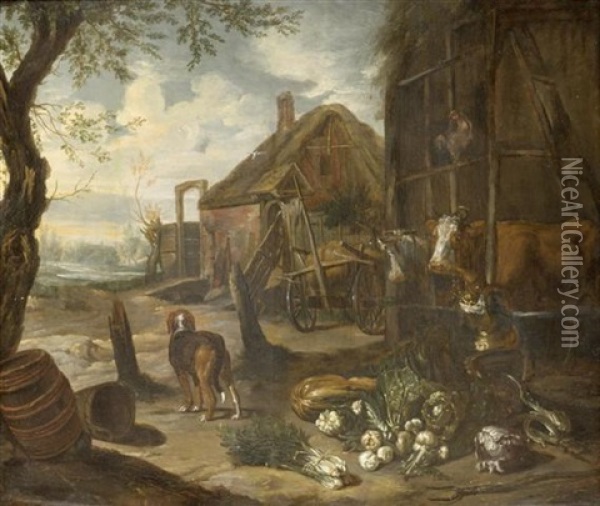 Landschaft Mit Bauernhof Oil Painting - Govert Dircksz Camphuysen