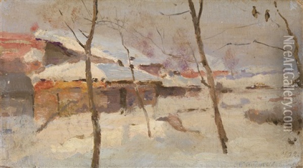 Winter Study Oil Painting - Sergei Ivanovich Vasil'kovsky