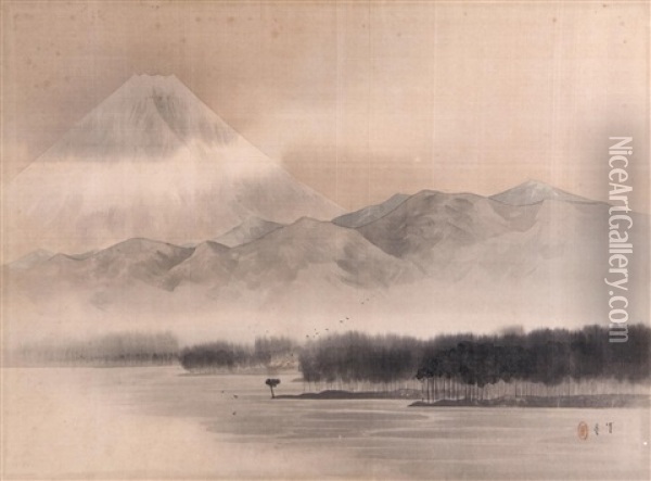 Mount Fuji Oil Painting - Shotei Watanabe