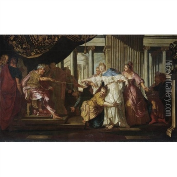 Esther And Ahasuerus Oil Painting - Daniele Heintz