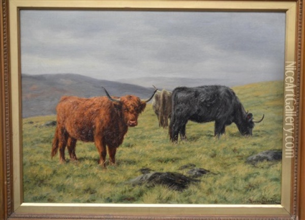 On The Hills Near Aberfeldy Oil Painting - Joseph Dixon Clark