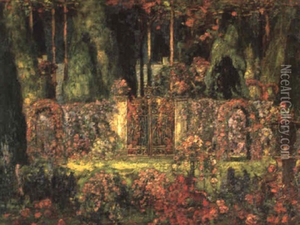 The Manor Gates Oil Painting - Thomas Edwin Mostyn