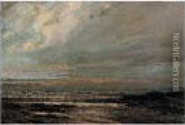 Marine A Deauville Oil Painting - Gustave Courbet
