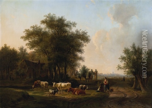Outskirts Of The Farm, Old Holland Oil Painting - Willem De Klerk