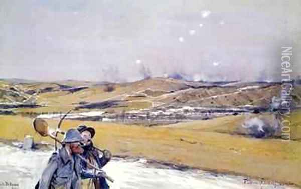 Verdun Oil Painting - Francois Flameng