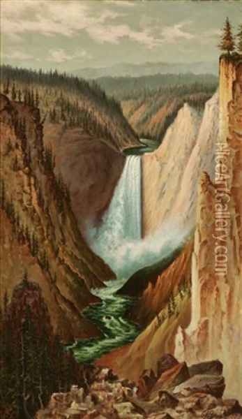 Grand Canyon Of The Yellowstone From Lookout Pt. Oil Painting - Grafton Tyler Brown