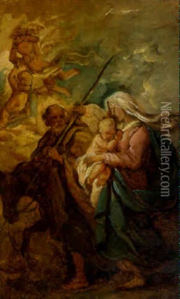 The Flight Into Egypt Oil Painting - Jean-Honore Fragonard