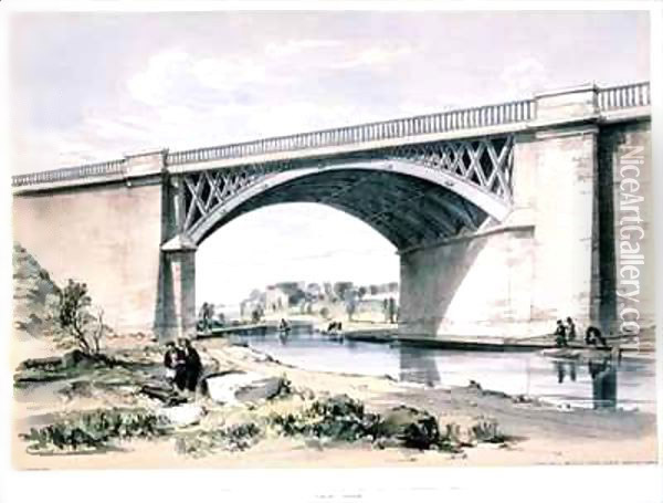 Nash Mill Bridge, near King's Langley, Hertfordshire Oil Painting - John Cooke Bourne