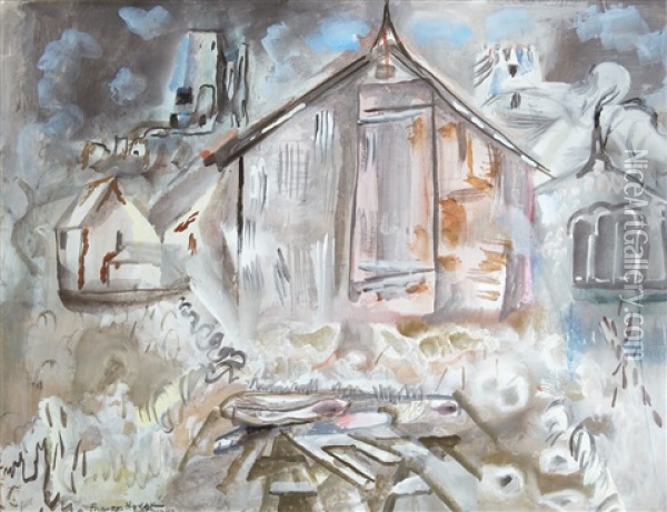 Corfe Castle Oil Painting - Frances Mary Hodgkins