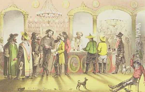 The Bar of a Gambling Saloon Oil Painting - Marryat, Francis Samuel